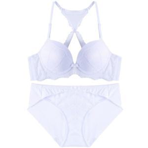 [롯데백화점]섹시쿠키 웨딩 화이트레이스 백포인트브라 햄세트 SCWBZ305SCWPZ305