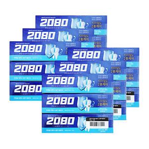 애경 2080 파워쉴드 플러스 블루 더블민트 치약 개운한 오리지날 140g 3입 6개 양치