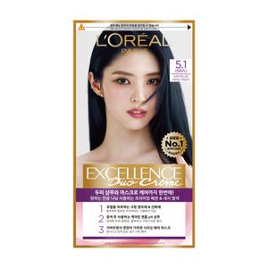 로레알파리 엑셀랑스 듀오 크림 5.1호 애쉬블루/파란빛자연갈색