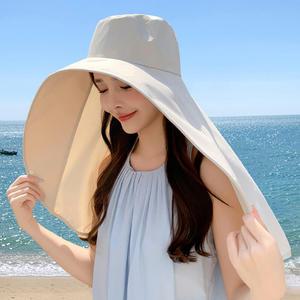 [1+1] 대왕 햇빛가리개 자외선차단 바캉스 모자 휴양지 모자 컬러2종