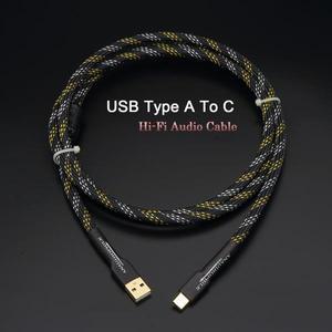 전문 하이파이 USB A to C 오디오 데이터 케이블, 모바일 태블릿용, 고품질