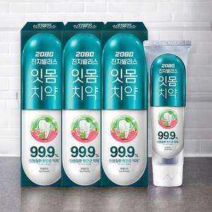 2080 진지발리스 치약 120gX3개 허벌민트