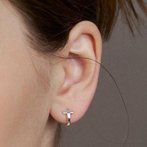 [Hei]인피니트 동우,장도연 착용][sv925] T-line one-touch earring