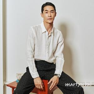 [마틴발] 남성 긴팔 린넨100% 클래식 셔츠_화이트