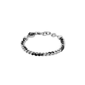 [정품] 디젤 Dx1498 투톤 스테인리스 체인 브레이슬릿 블랙 Diesel Two-Tone Stainless Steel Chain Bracel
