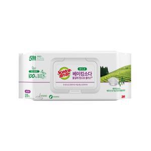 (표준형) 3M 베이킹소다 물걸레 청소포 25P/밀대/걸레/리필/물청소포/일회용/패드/걸레포/바닥/물티슈/티슈