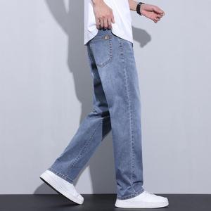 솔저스2 남자 일자핏 청바지 여름 쿨 일자 와이드 라이트블루 데님팬츠 OPH2