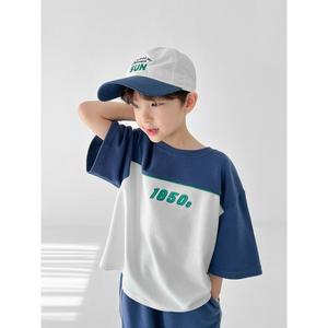 [리틀브로] (아동)B.1850배색7부티_네이비[티셔츠BFDA620D]