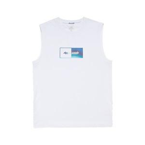 [데상트] 남성 그래픽 냉감 슬리브리스 SP221EST51WHT