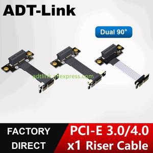 ADT-Link PCIe 3.0/4.0 x1 라이저 케이블 듀얼 90 °   PCI-Express x1 캡처 카드  RAID SSD  LAN  USB 카
