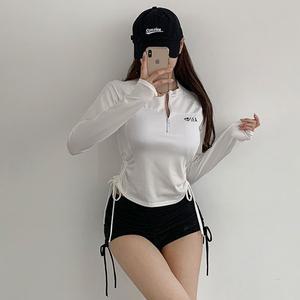 [수앤수]씨엘 셔링 래쉬가드 쇼츠 레깅스 수영복 세트 (25SW004)