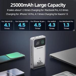 MOVESPEED M25Pro 140W 보조배터리 25000mAh 대용량 PD3.1 c타입 초고속 맥북 호환 레노버 HP 델 LG 노트북