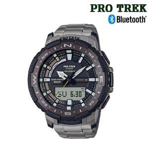 [롯데백화점]프로트렉 PRT-B70T-7DR JJSSR 낚시 등산 PRT-B70T 블루투스 연동 티타늄 밴드 방수 전자시계