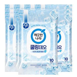 깨끗한나라 페퍼민트 쿨링 데오티슈 10매 16개