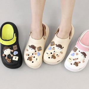 [하프클럽/]장식 파츠 EVA 경량 키높이 통굽 슬리퍼 샌들 (5.5cm) 크로키