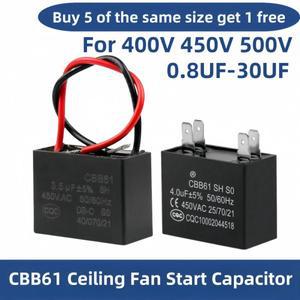 CBB61 P2 천장 팬 시작 커패시터 450V 450VAC 0.8/1/1.2/1.5/2/3/4/5/6/7/8/10/12/15/16/18/20/25/30UF UF