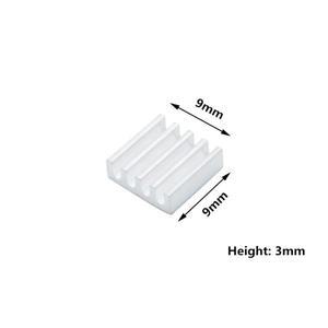 알루미늄 방열판 미니 냉각 라즈베리 파이 전자 IC 칩용 테이프 포함 9x9x3mm 50 개