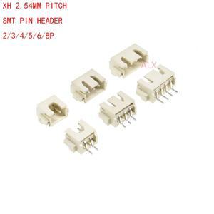 20pcs XH2.54 SMD 직각 커넥터 피치 남성 핀 헤더 2P/3P/4P/5P/6P/8P/PCB 보드 LED 스트립