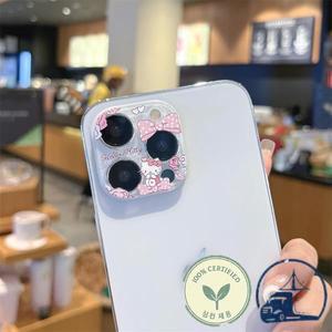 iPhone 16 Plus Pro Max 미니 Sanrio 헬로 키티 쿠로미 렌즈 강화 유리 보호 필름 용 HD 카메라