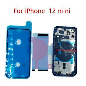스위치 버튼  무선 충전 SIM 트레이 측면 키가있는 iPhone 12mini 용 1PCS 통합  뒷면 커버 하우징