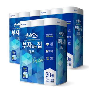모나리자 부자되는집 데코 3겹 30롤 3팩/화장지/휴지