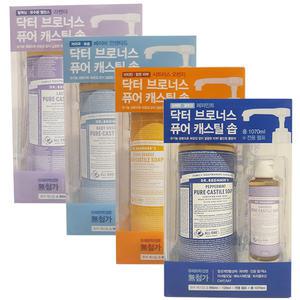 닥터브로너스 바디워시 캐스틸 솝 클렌저 950ml+120ml 펌프용기포함
