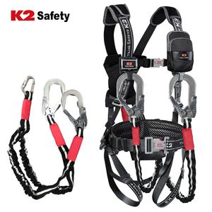 안전대 K2 safety KB-9503Y 전체식 안전벨트 일체형 더블죔줄 대구경 공구파우치