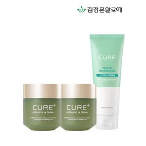 [김정문알로에]큐어 2X크림 2개+리알로에 수딩젤 150ml 1개_P345466673