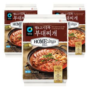 [소비기한 임박] 청정원 호밍스 햄&고기 듬뿍 부대찌개, 600g, 3개