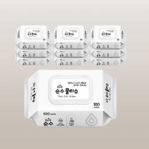 가성비 최고 행운드림 순수 물티슈 (캡형) 100매 10팩
