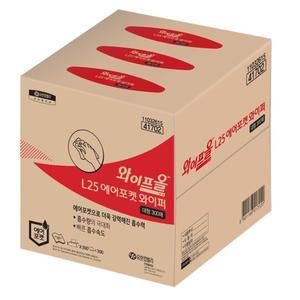 와이퍼올 L25 에어포켓 와이퍼 대형 325x430mm 3겹300매 1카톤) YK-41702 41300) 자재