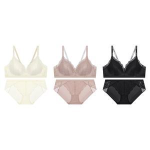 [게스언더웨어](강남점)(노와이어)(4종택1)풀커버 레이스 브라+팬티세트(ODWBR395/BP395)