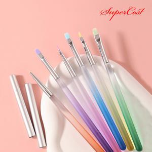 네일아트 달콤 투명 마카롱컬러 네일브러쉬 6종 세트
