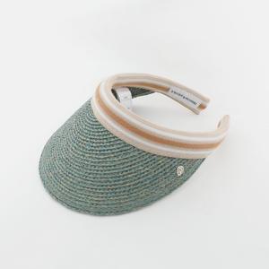 헬렌카민스키 25SS 아이코닉 라피아 비앙카 썬바이저 여성 썬캡 HAT50265 SEAGLASS NOUGAT STRIPE