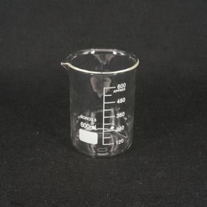 600ml 저형 비커 화학 실험실 붕규산 유리 투명 비커, 스파우트 포함
