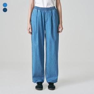 유니)C100 밴딩 원턱 세미와이드 데님 팬츠(2COLOR) [LRRMDDW318M]
