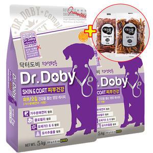 닥터도비 스킨앤코트 5kg x 2개 저알러지 피모건강 가수분해 사료 + 간식