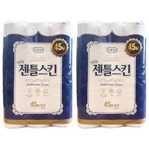 코디 젠틀스킨 화장지 3겹 45m X 30롤 2개