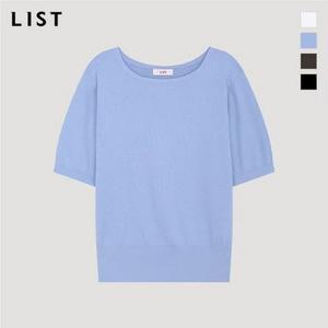 [리스트](대전신세계)하프 슬리브 보트넥 니트