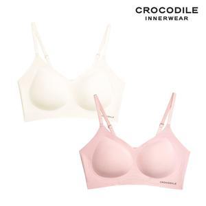 [크로커다일] 감탄브라 소프트 쿨인견 쉘론 패드일체형 스트랩 브라2종 오
