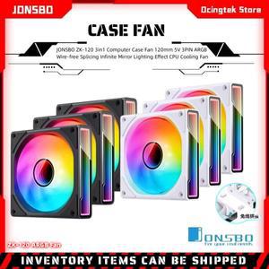 JONSBO ZK-120 컴퓨터 케이스 선풍기, 무한 미러 조명 효과, CPU 냉각 5V, 3 핀 ARGB
