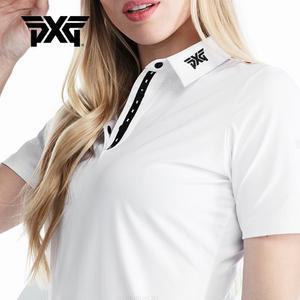 PXG 여성골프웨어 RP 시그니처 흰색 폴로 카라 반팔티셔츠