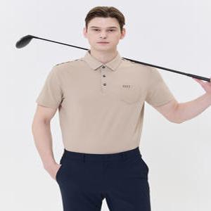 닥스 골프 남성 24SS [스테디셀러]체크 라인 코튼 블렌드 폴로티셔츠 (BEIGE) WGTS4B001I2