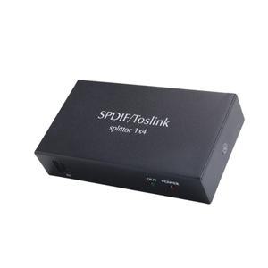 A08E-디지털 광 오디오 1X4 분배기 디지털 SPDIF Toslink 광섬유 1 In 4 Out 알루미늄 합금(미국 플러그)