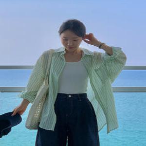 포레스트 스트라이프 포켓 셔츠 (one color)