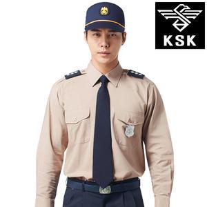 M- K-25-1 남성 봄 여름 경비복 베이지 셔츠 긴팔 반팔 근무복 춘추 남방 상의 회사 근무복 유니폼 일육