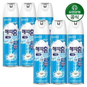 [유한양행] 해피홈 에어로솔 수성 무향 500ml x 6개