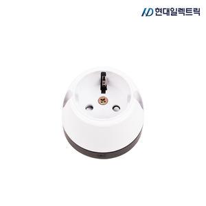 현대 접지 노출 1구 콘센트 나사타입 화이트