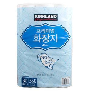 [커클랜드] 프리미엄 화장지 3겹 30롤 롤휴지 두루마리