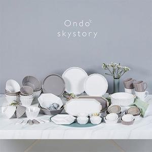 Ondo℃ 온도 하늘이야기 6인 디너세트 화이트 그레이 혼합 49P